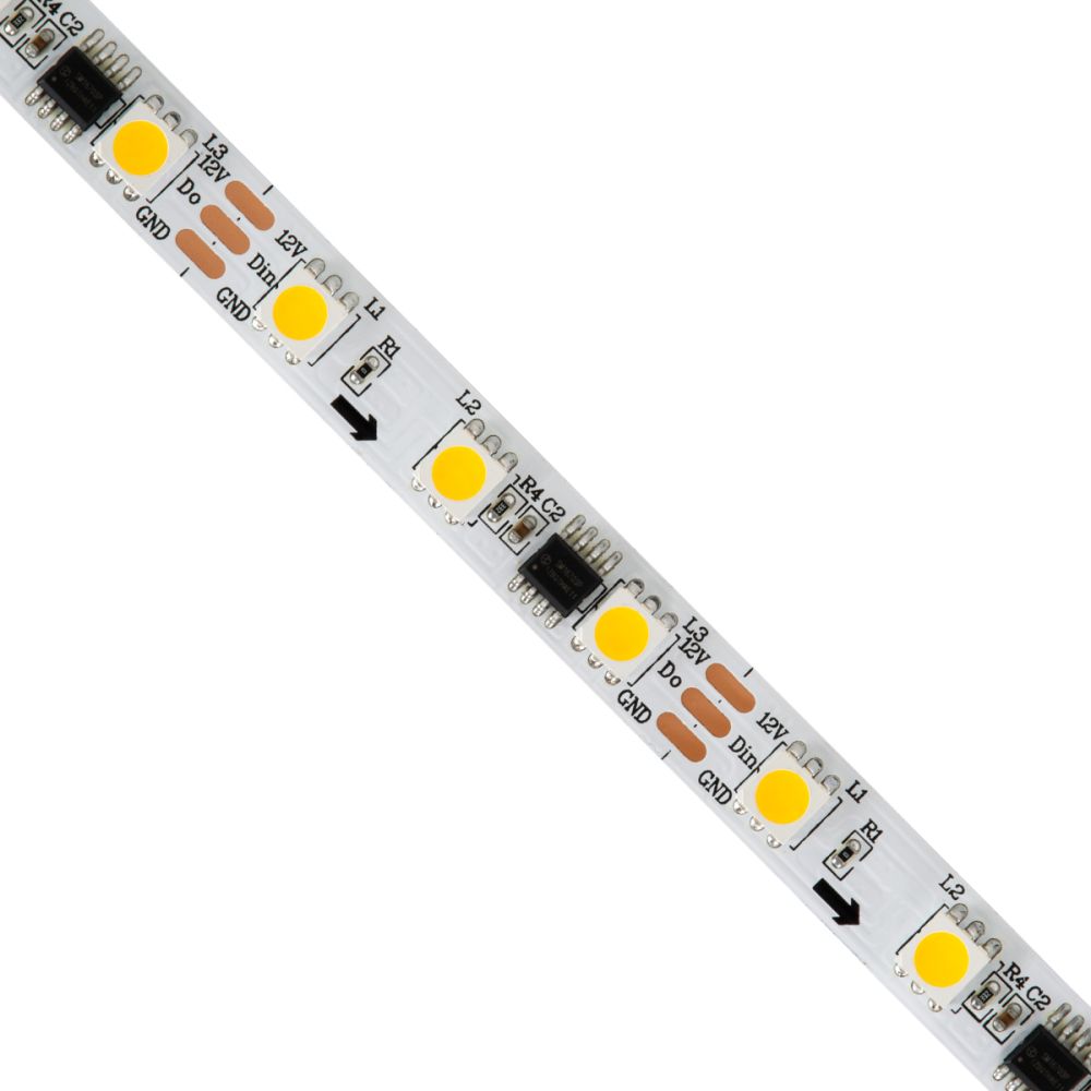 GLOBOSTAR® DIGIPRO 90588 Ψηφιακή Pixel Addressable Ταινία LED 14.4W/m 1296lm/m 120° DC 12V IP20 60 x SMD5050 Chip/m 20 x Pixel/m Θερμό Λευκό 2700K Dimmable SPI/TTL Protocol IC WS2811/UCS16703 - Sanan SMD Chip - Μ500 x Π1 x Υ0.2cm - Ρολό 5 Μέτρων - 5 Χρόνι
