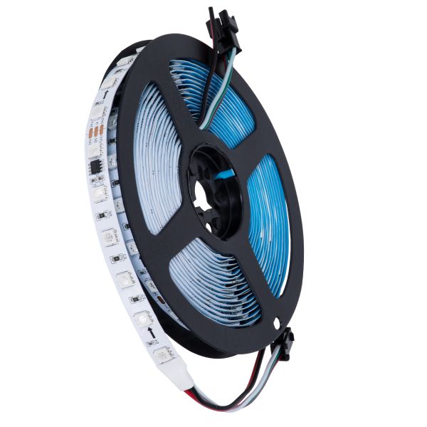 GLOBOSTAR® DIGIPRO 90596 Ψηφιακή Pixel Addressable Ταινία LED 14.4W/m 864lm/m 120° DC 24V IP20 60 x SMD5050 Chip/m 10 x Pixel/m Πολύχρωμο RGB Dimmable SPI/TTL Protocol IC WS2811/SM16703P - Sanan SMD Chip - Μ500 x Π1 x Υ0.2cm - Ρολό 5 Μέτρων - 5 Χρόνια Εγγ