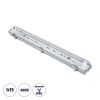 GLOBOSTAR® VIGAS 90610 Γραμμικό Βιομηχανικό Φωτιστικό Σκαφάκι Tri-Proof με Μεταλλικά Clips για 1 x Λάμπα T8 G13 60cm Τύπου Φθορίου LED Τροφοδοσίας Ενός Άκρου 120° AC 220-240V Αδιάβροχο IP65 - Γκρι με Διάφανο Κάλυμμα Πλαστικό PC - Μ66 x Π8 x Υ8cm