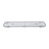 GLOBOSTAR® VIGAS 90611 Γραμμικό Βιομηχανικό Φωτιστικό Σκαφάκι Tri-Proof με Μεταλλικά Clips για 2 x Λάμπες T8 G13 60cm Τύπου Φθορίου LED Τροφοδοσίας Ενός Άκρου 120° AC 220-240V Αδιάβροχο IP65 - Γκρι με Διάφανο Κάλυμμα Πλαστικό PC - Μ66 x Π11.5 x Υ9cm