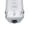 GLOBOSTAR® VIGAS 90611 Γραμμικό Βιομηχανικό Φωτιστικό Σκαφάκι Tri-Proof με Μεταλλικά Clips για 2 x Λάμπες T8 G13 60cm Τύπου Φθορίου LED Τροφοδοσίας Ενός Άκρου 120° AC 220-240V Αδιάβροχο IP65 - Γκρι με Διάφανο Κάλυμμα Πλαστικό PC - Μ66 x Π11.5 x Υ9cm
