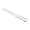 GLOBOSTAR® VIGAS 90613 Γραμμικό Βιομηχανικό Φωτιστικό Σκαφάκι Tri-Proof με Μεταλλικά Clips για 2 x Λάμπες T8 G13 120cm Τύπου Φθορίου LED Τροφοδοσίας Ενός Άκρου 120° AC 220-240V Αδιάβροχο IP65 - Γκρι με Διάφανο Κάλυμμα Πλαστικό PC - Μ126 x Π11.5 x Υ9cm