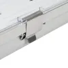 GLOBOSTAR® VIGAS 90613 Γραμμικό Βιομηχανικό Φωτιστικό Σκαφάκι Tri-Proof με Μεταλλικά Clips για 2 x Λάμπες T8 G13 120cm Τύπου Φθορίου LED Τροφοδοσίας Ενός Άκρου 120° AC 220-240V Αδιάβροχο IP65 - Γκρι με Διάφανο Κάλυμμα Πλαστικό PC - Μ126 x Π11.5 x Υ9cm