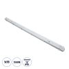 GLOBOSTAR® VIGAS 90614 Γραμμικό Βιομηχανικό Φωτιστικό Σκαφάκι Tri-Proof με Μεταλλικά Clips για 1 x Λάμπες T8 G13 150cm Τύπου Φθορίου LED Τροφοδοσίας Ενός Άκρου 120° AC 220-240V Αδιάβροχο IP65 - Γκρι με Διάφανο Κάλυμμα Πλαστικό PC - Μ156 x Π8 x Υ9cm