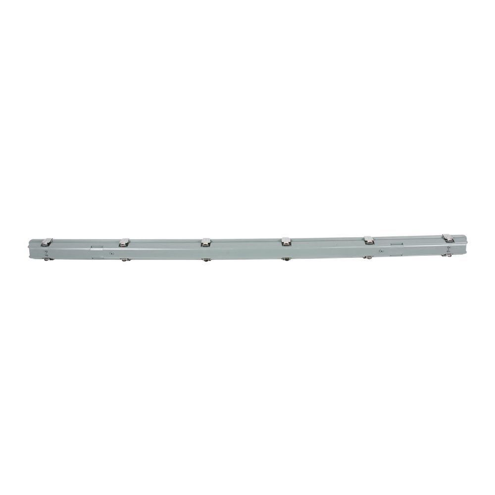 GLOBOSTAR® VIGAS 90614 Γραμμικό Βιομηχανικό Φωτιστικό Σκαφάκι Tri-Proof με Μεταλλικά Clips για 1 x Λάμπες T8 G13 150cm Τύπου Φθορίου LED Τροφοδοσίας Ενός Άκρου 120° AC 220-240V Αδιάβροχο IP65 - Γκρι με Διάφανο Κάλυμμα Πλαστικό PC - Μ156 x Π8 x Υ9cm