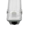 GLOBOSTAR® VIGAS 90614 Γραμμικό Βιομηχανικό Φωτιστικό Σκαφάκι Tri-Proof με Μεταλλικά Clips για 1 x Λάμπες T8 G13 150cm Τύπου Φθορίου LED Τροφοδοσίας Ενός Άκρου 120° AC 220-240V Αδιάβροχο IP65 - Γκρι με Διάφανο Κάλυμμα Πλαστικό PC - Μ156 x Π8 x Υ9cm