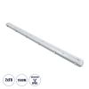 GLOBOSTAR® VIGAS 90615 Γραμμικό Βιομηχανικό Φωτιστικό Σκαφάκι Tri-Proof με Μεταλλικά Clips για 2 x Λάμπες T8 G13 150cm Τύπου Φθορίου LED Τροφοδοσίας Ενός Άκρου 120° AC 220-240V Αδιάβροχο IP65 - Γκρι με Διάφανο Κάλυμμα Πλαστικό PC - Μ156 x Π12 x Υ9cm