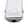 GLOBOSTAR® VIGAS 90615 Γραμμικό Βιομηχανικό Φωτιστικό Σκαφάκι Tri-Proof με Μεταλλικά Clips για 2 x Λάμπες T8 G13 150cm Τύπου Φθορίου LED Τροφοδοσίας Ενός Άκρου 120° AC 220-240V Αδιάβροχο IP65 - Γκρι με Διάφανο Κάλυμμα Πλαστικό PC - Μ156 x Π12 x Υ9cm