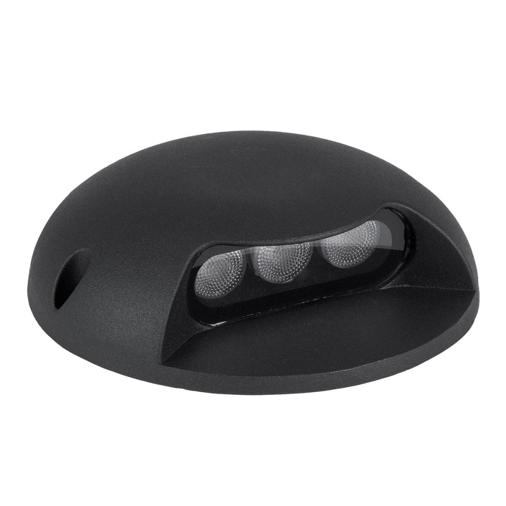 GLOBOSTAR® STEPLUNA 90618 Φωτιστικό Σκαλοπατιού / Διαδρόμου LED 6W 510lm 10° DC 24V Αδιάβροχο IP65 Πολύχρωμο RGB Dimmable DMX512 - Bridgelux SMD Chip - Μαύρο Ματ - Μ12 x Π12 x Υ3cm - 3 Χρόνια Εγγύηση