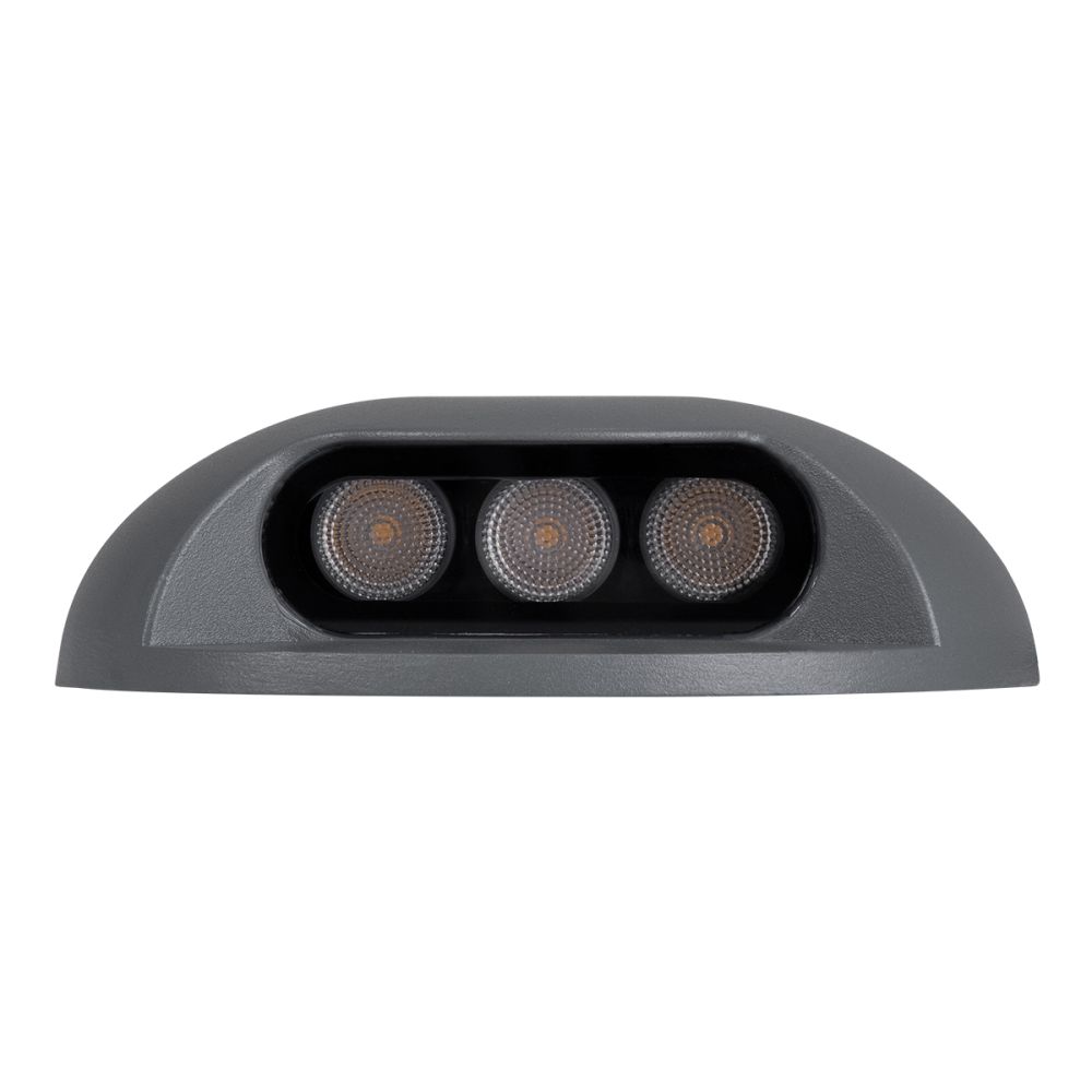 GLOBOSTAR® STEPLUNA 90623 Φωτιστικό Σκαλοπατιού / Διαδρόμου LED 3W 345lm 10° DC 24V Αδιάβροχο IP65 Φυσικό Λευκό 4500K Dimmable - Bridgelux SMD Chip - Γκρι Ανθρακί - Μ12 x Π12 x Υ3cm - 3 Χρόνια Εγγύηση