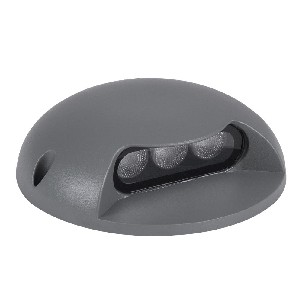 GLOBOSTAR® STEPLUNA 90624 Φωτιστικό Σκαλοπατιού / Διαδρόμου LED 6W 510lm 10° DC 24V Αδιάβροχο IP65 Πολύχρωμο RGB Dimmable DMX512 - Bridgelux SMD Chip - Γκρι Ανθρακί - Μ12 x Π12 x Υ3cm - 3 Χρόνια Εγγύηση