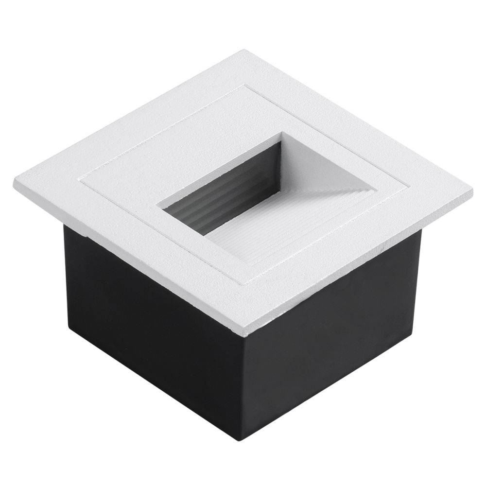 GLOBOSTAR® STEP-MINA 90626 Χωνευτό Αρχιτεκτονικό Φωτιστικό Διαδρόμου/Σκαλοπατιού LED 3W 330lm 30° DC 24V Αδιάβροχο IP65 Θερμό Λευκό 2700K Dimmable - Μαύρο & Λευκό - Μ8.3 x Π8.3 x Υ5cm / Μ6.6 x Π6.6cm - 3 Χρόνια Εγγύηση