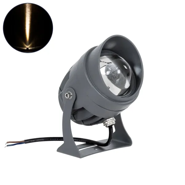 GLOBOSTAR® SPOT-XENIA 90632 Αρχιτεκτονικό Σποτ Φωτισμου LED 16W 1440lm 3° DC 24V Αδιάβροχο IP65 Θερμό Λευκό 3000K Dimmable - Γκρι Ανθρακί - Μ9 x Π9 x Υ12cm - 3 Χρόνια Εγγύηση
