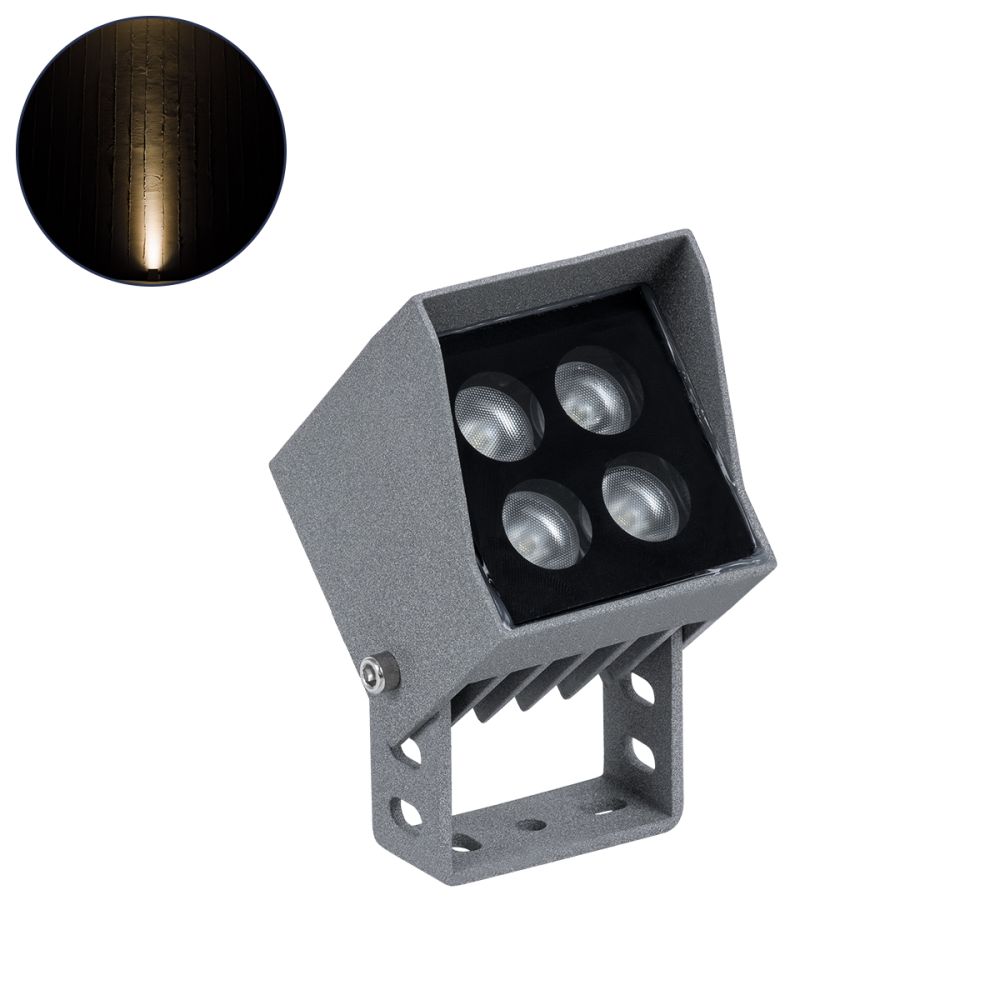 GloboStar® SPOT-JENA 90635 Σποτ Φωτισμου Wall Washer LED 8W 880lm 30° AC 220-240V Αδιάβροχο IP65 Μ8.5 x Π7.3 x Υ9.5cm Θερμό Λευκό 3000K - Γκρι Ανθρακί - 3 Years Warranty