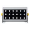GLOBOSTAR® FLOODHENA 90642 Προβολέας Σποτ Wall Washer LED 36W 2880lm 30° DC 24V Αδιάβροχο IP65 Πολύχρωμο RGB Dimmable DMX512 - Bridgelux SMD Chip - Γκρι Ανθρακί - Μ30 x Π6 x Υ17cm - 3 Χρόνια Εγγύηση