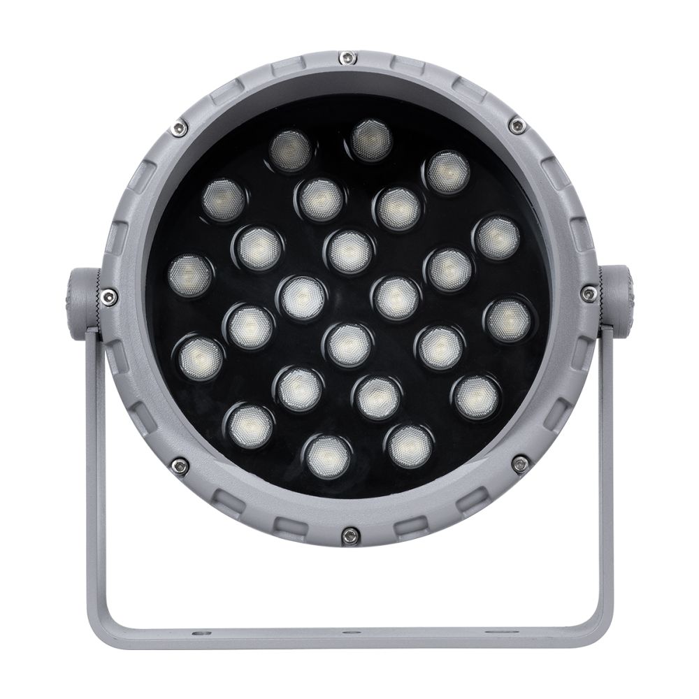 GLOBOSTAR® FLOODMENA 90644 Προβολέας Σποτ Wall Washer με Αντιθαμβωτική Γρίλια LED 24W 2160lm 30° AC 220-240V Αδιάβροχο IP65 Θερμό Λευκό 2700K - Bridgelux SMD Chip - Γκρι Ανθρακί - Μ23 x Π23 x Υ18cm - 3 Χρόνια Εγγύηση