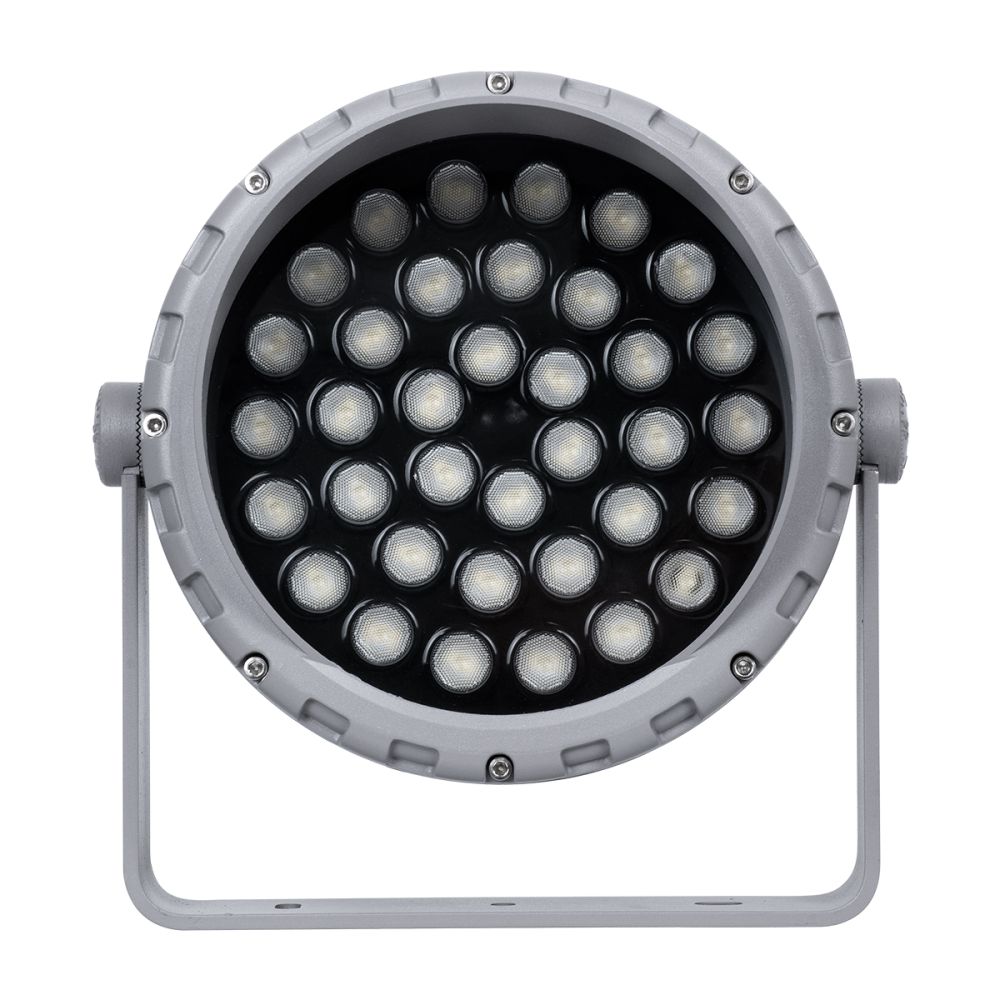 GLOBOSTAR® FLOODMENA 90645 Προβολέας Σποτ Wall Washer με Αντιθαμβωτική Γρίλια LED 36W 3240lm 30° AC 220-240V Αδιάβροχο IP65 Θερμό Λευκό 2700K - Bridgelux SMD Chip - Γκρι Ανθρακί - Μ23 x Π23 x Υ18cm - 3 Χρόνια Εγγύηση