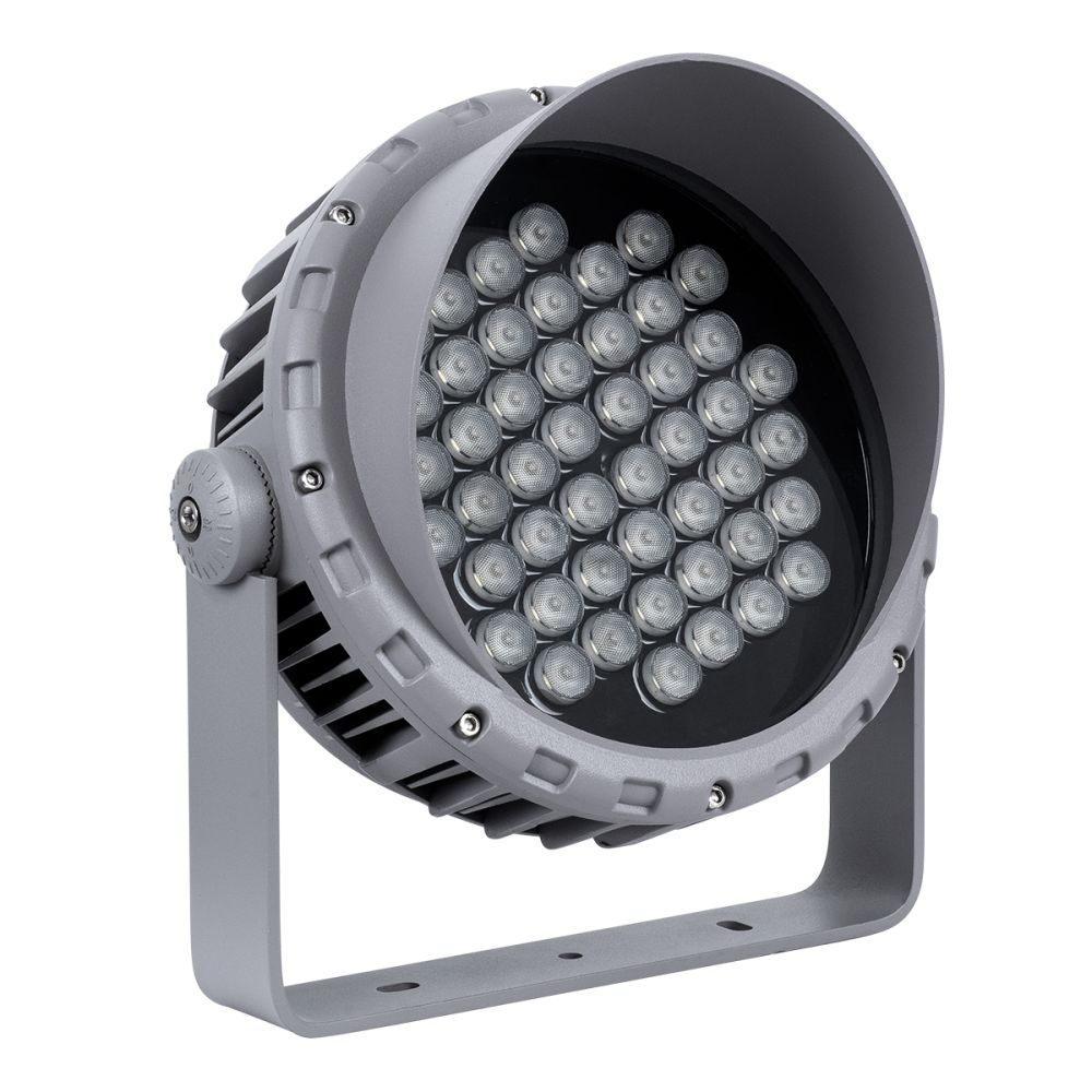 GLOBOSTAR® FLOODMENA 90646 Προβολέας Σποτ Wall Washer με Αντιθαμβωτική Γρίλια LED 48W 4320lm 30° AC 220-240V Αδιάβροχο IP65 Θερμό Λευκό 2700K - Bridgelux SMD Chip - Γκρι Ανθρακί - Μ25 x Π25 x Υ18cm - 3 Χρόνια Εγγύηση