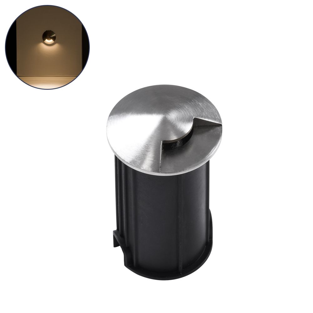 GLOBOSTAR® UNDERGROUNDRENA 90660 Χωνευτό Αρχιτεκτονικο Φωτιστικό Σποτ Δαπέδου LED 1W 110lm 30° DC 24V Αδιάβροχο IP68 Θερμό Λευκό 2700K Dimmable - Bridgelux SMD Chip - Ανοξείδωτο Ατσάλι SS304 - Μ5 x Π5 x Υ9cm / Q4.2cm - 3 Χρόνια Εγγύηση