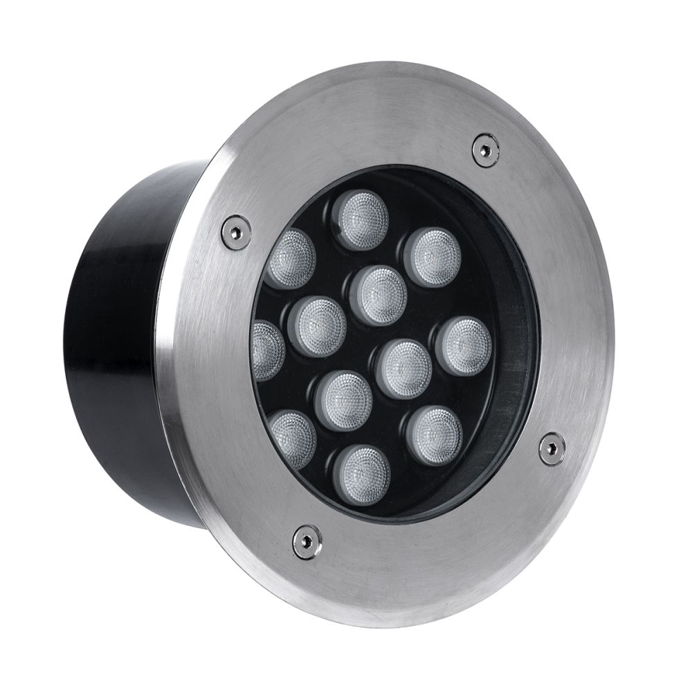 GLOBOSTAR® UNDERGROUNDTINA 90668 Χωνευτό Αρχιτεκτονικο Φωτιστικό Σποτ Δαπέδου LED 12W 1380lm 30° DC 24V Αδιάβροχο IP65 Φυσικό Λευκό 4500K Dimmable - Bridgelux SMD Chip - Ανοξείδωτο Ατσάλι SS304 - Μ16 x Π16 x Υ9cm / Q14cm - 3 Χρόνια Εγγύηση