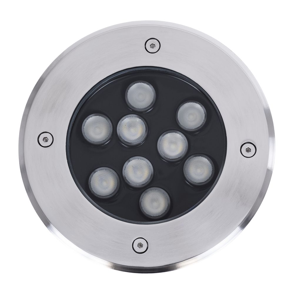 GLOBOSTAR® UNDERGROUNDTINA 90669 Χωνευτό Αρχιτεκτονικο Φωτιστικό Σποτ Δαπέδου LED 12W 1020lm 30° DC 24V Αδιάβροχο IP65 RGBW DMX512 Dimmable - Bridgelux SMD Chip - Ανοξείδωτο Ατσάλι SS304 - Μ16 x Π16 x Υ9cm / Q14cm - 3 Χρόνια Εγγύηση