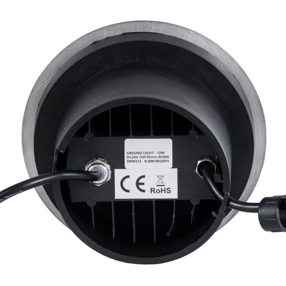 GLOBOSTAR® UNDERGROUNDTINA 90669 Χωνευτό Αρχιτεκτονικο Φωτιστικό Σποτ Δαπέδου LED 12W 1020lm 30° DC 24V Αδιάβροχο IP65 RGBW DMX512 Dimmable - Bridgelux SMD Chip - Ανοξείδωτο Ατσάλι SS304 - Μ16 x Π16 x Υ9cm / Q14cm - 3 Χρόνια Εγγύηση