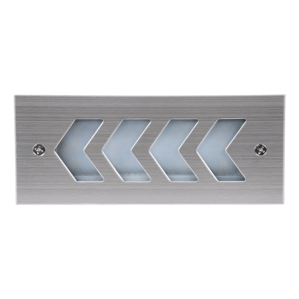 GloboStar® WALLLIGHT-ARINA 90673 Χωνευτό Φωτιστικό Τοίχου LED 6W 600lm 120° DC 24V Αδιάβροχο IP67 Μ17 x Π7 x Υ5.5cm Μπλε - Ανοξείδωτο Ατσάλι - 3 Years Warranty