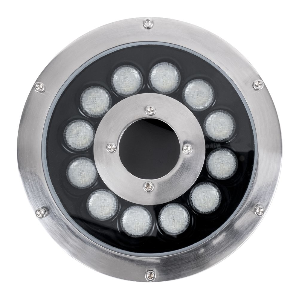 GLOBOSTAR® UNDERWATER-FINA 90675 Υποβρύχιος Προβολέας Σποτ για Σιντριβάνια/Πισίνες LED 9W 945lm 30° DC 24V Αδιάβροχο IP68 RGBW DMX512 Dimmable - Ανοξείδωτο Ατσάλι 304 - Φ16 x Υ8cm - 3 Χρόνια Εγγύηση