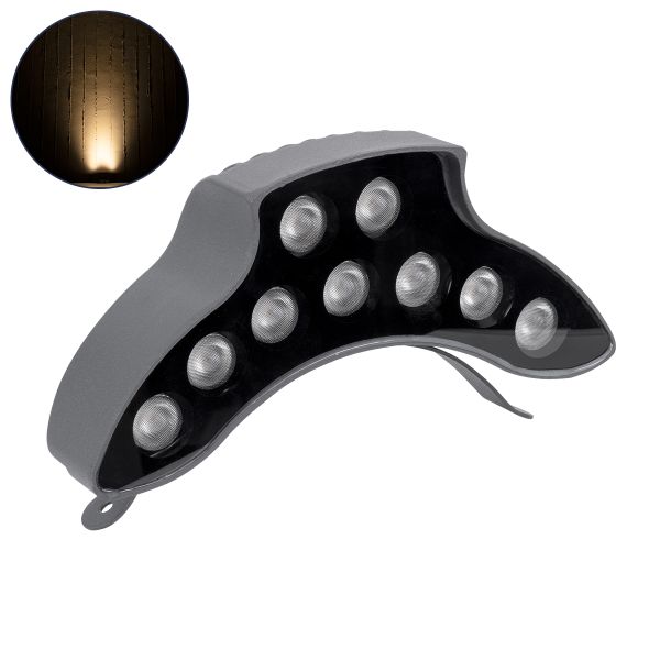 GLOBOSTAR® TREEPINA 90682 Κυρτή Μπάρα Φωτισμού Wall Washer για Φυτά - Δέντρα LED 9W 990lm 30° DC 24V Αδιάβροχο IP65 Θερμό Λευκό 2700K Dimmable - Bridgelux SMD Chip - Γκρι Ανθρακί - Μ20.5 x Π5.5 x Υ12cm - 3 Χρόνια Εγγύηση