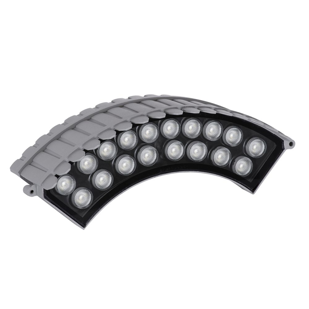 GLOBOSTAR® TREEJINA 90692 Κυρτή Μπάρα Φωτισμού Wall Washer για Φυτά - Δέντρα LED 18W 1530lm 10° DC 24V Αδιάβροχο IP67 Πολύχρωμο RGBW Dimmable DMX512 - Bridgelux SMD Chip - Γκρι - Μ29 x Π11 x Υ10.5cm - 3 Χρόνια Εγγύηση