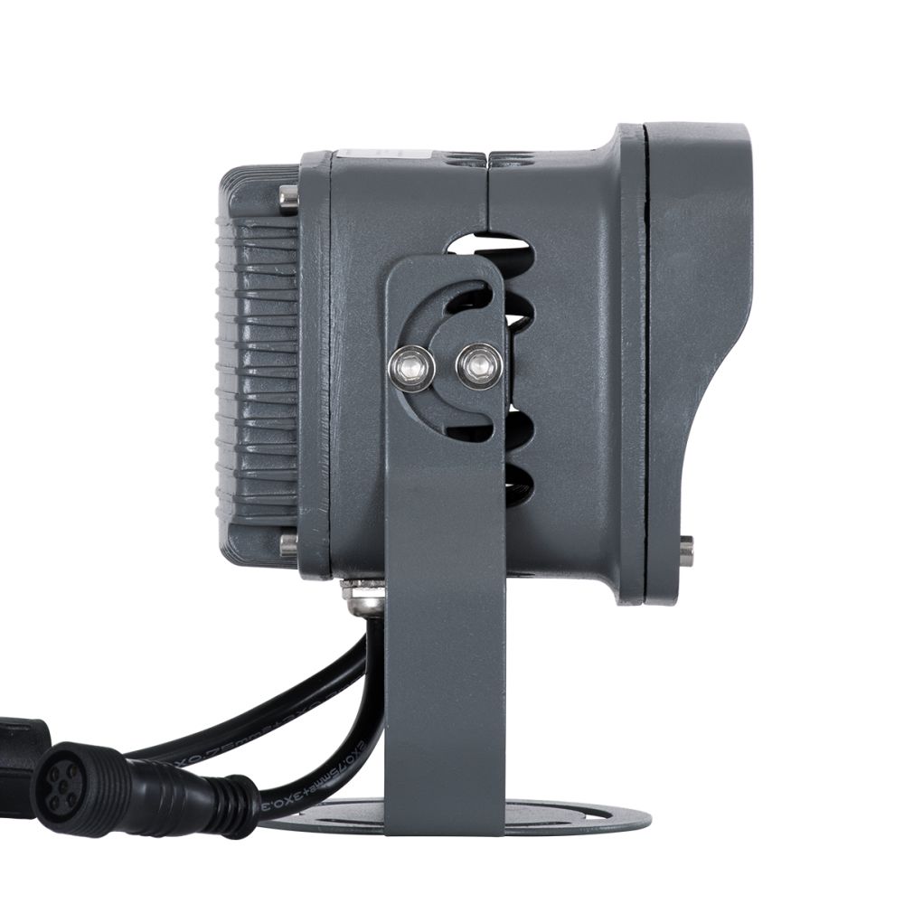 GLOBOSTAR® FLOODXENA 90699 Προβολέας Σποτ Wall Washer με Αντιθαμβωτική Γρίλια LED 24W 2040lm 10° DC 24V Αδιάβροχο IP65 Πολύχρωμο RGBW Dimmable DMX512 - Bridgelux SMD Chip - Γκρι Ανθρακί - Μ13 x Π11 x Υ15cm - 3 Χρόνια Εγγύηση