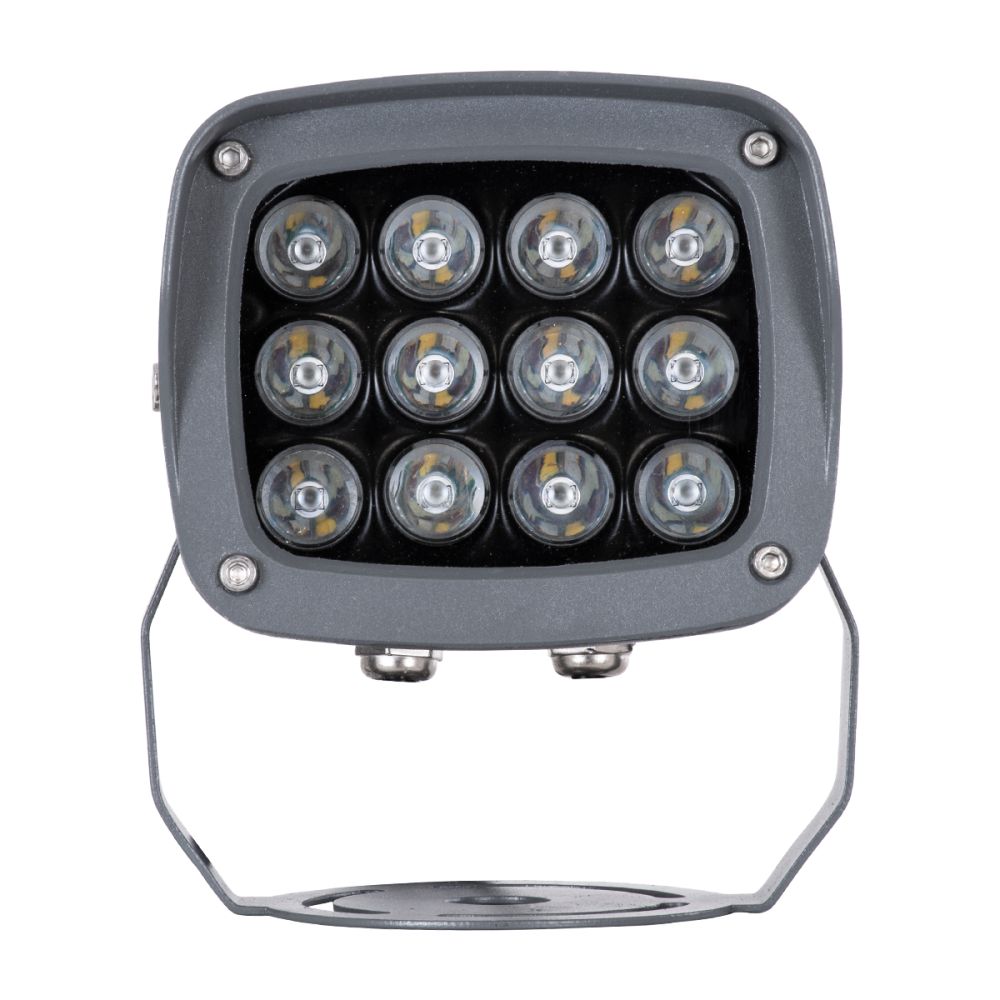 GLOBOSTAR® FLOODXENA 90699 Προβολέας Σποτ Wall Washer με Αντιθαμβωτική Γρίλια LED 24W 2040lm 10° DC 24V Αδιάβροχο IP65 Πολύχρωμο RGBW Dimmable DMX512 - Bridgelux SMD Chip - Γκρι Ανθρακί - Μ13 x Π11 x Υ15cm - 3 Χρόνια Εγγύηση