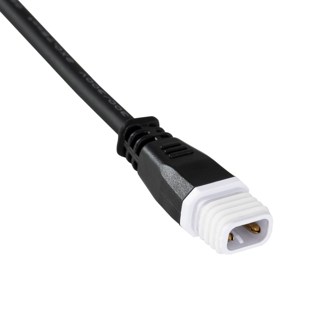 GLOBOSTAR® WWCONNECTOR 90703 2 Pin Σύνδεσμος Τροφοδοσίας για Wall Washers & Προβολείς με Είσοδο 2 x 0.5mm2 & Έξοδο 1 x Αρσενικό Βύσμα Αδιάβροχο IP65 - Μαύρο - Μ11 x Π2 x Υ1.2cm