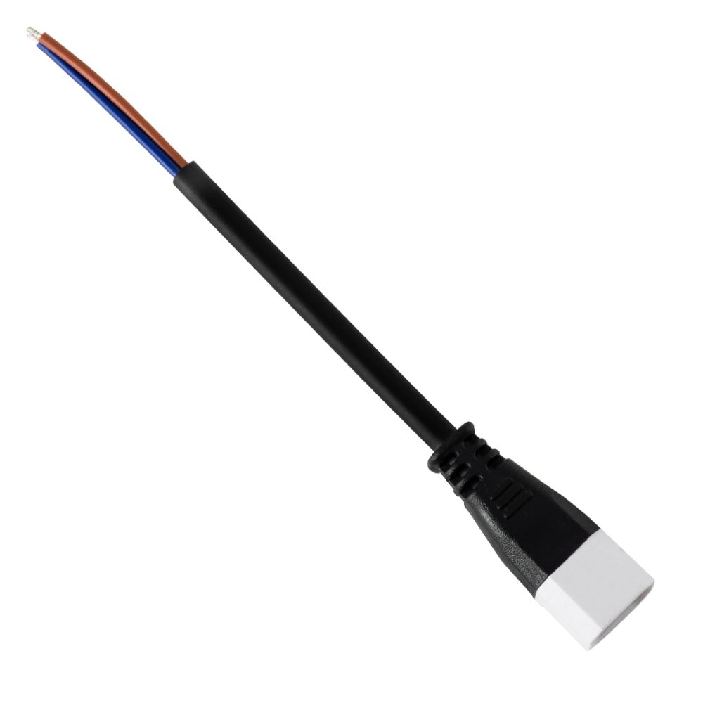 GLOBOSTAR® WWCONNECTOR 90704 2 Pin Σύνδεσμος Τροφοδοσίας για Wall Washers & Προβολείς με Είσοδο 2 x 0.5mm2 & Έξοδο 1 x Θηλυκό Βύσμα Αδιάβροχο IP65 - Μαύρο - Μ11 x Π2 x Υ1.2cm