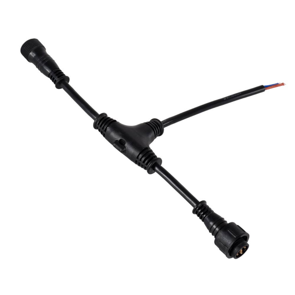 GLOBOSTAR® WWCONNECTOR 90707 5 Pin Σύνδεσμος Τροφοδοσίας I για Wall Washers & Προβολείς με Είσοδο 1 x Αρσενικό Βύσμα & Έξοδο 1 x Θηλυκό Βύσμα Αδιάβροχο IP65 - Μαύρο - Μ25.5 x Π17 x Υ2cm