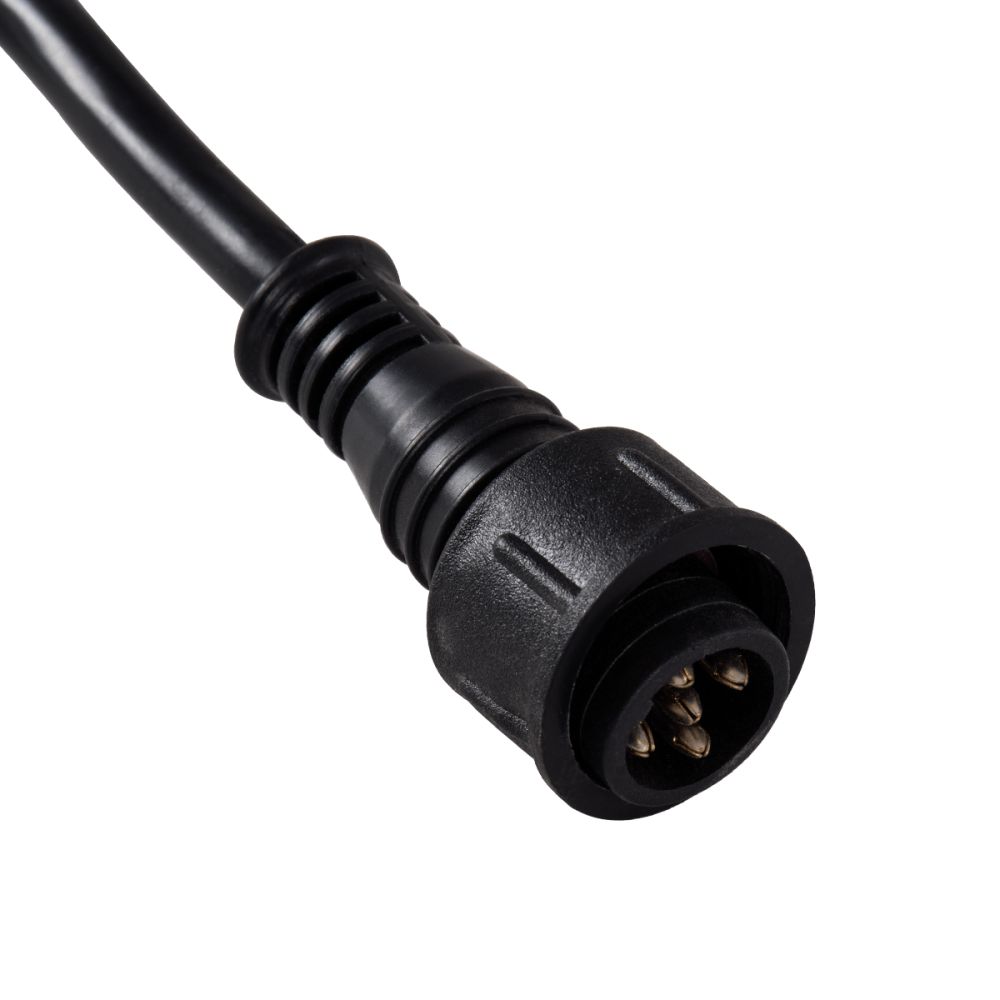 GLOBOSTAR® WWCONNECTOR 90707 5 Pin Σύνδεσμος Τροφοδοσίας I για Wall Washers & Προβολείς με Είσοδο 1 x Αρσενικό Βύσμα & Έξοδο 1 x Θηλυκό Βύσμα Αδιάβροχο IP65 - Μαύρο - Μ25.5 x Π17 x Υ2cm