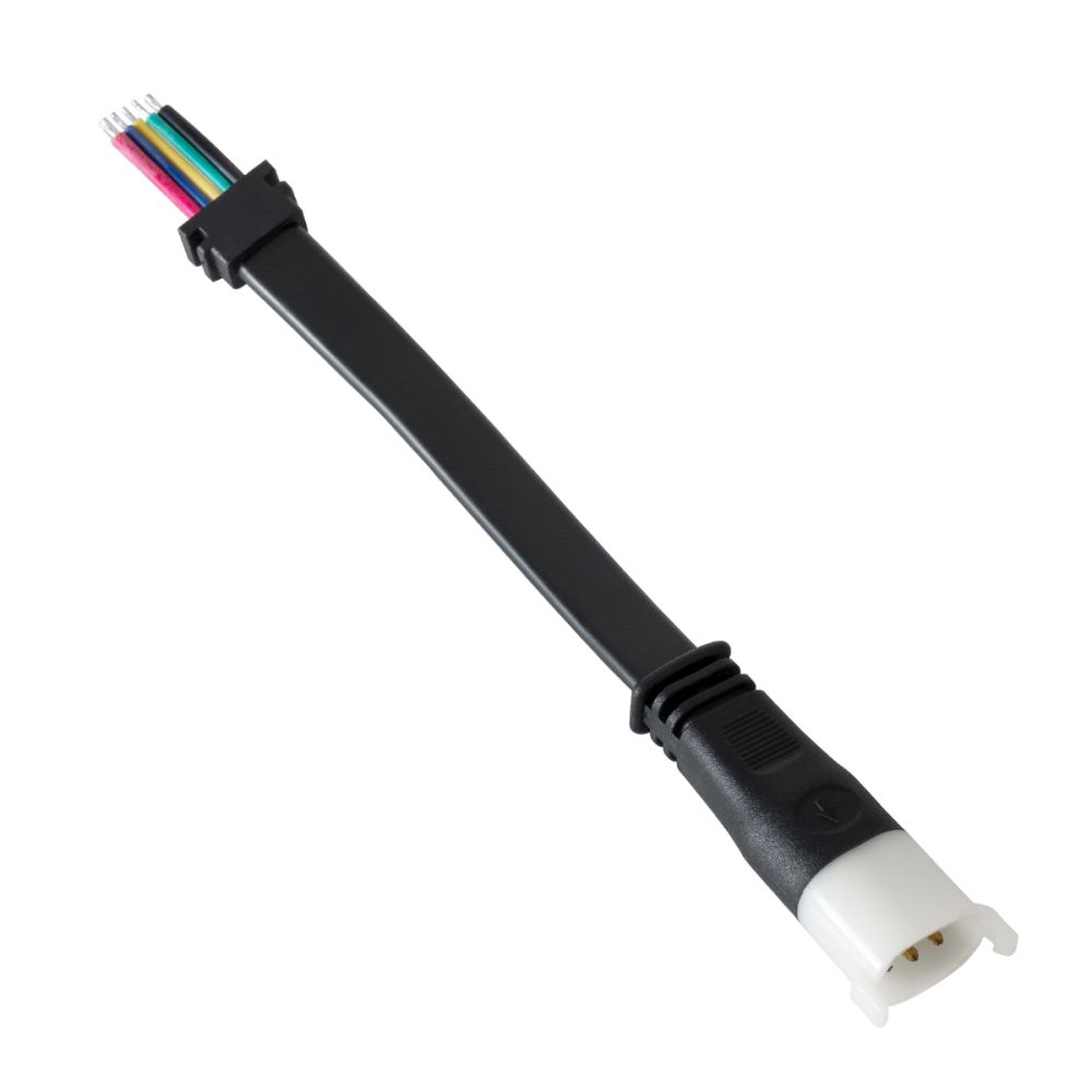 GLOBOSTAR® WWCONNECTOR 90712 5 Pin Σύνδεσμος Τροφοδοσίας για Wall Washers & Προβολείς με Είσοδο 5 x 0.25mm2 & Έξοδο 1 x Θηλυκό Βύσμα Αδιάβροχο IP65 - Μαύρο - Μ16 x Π2 x Υ1.2cm