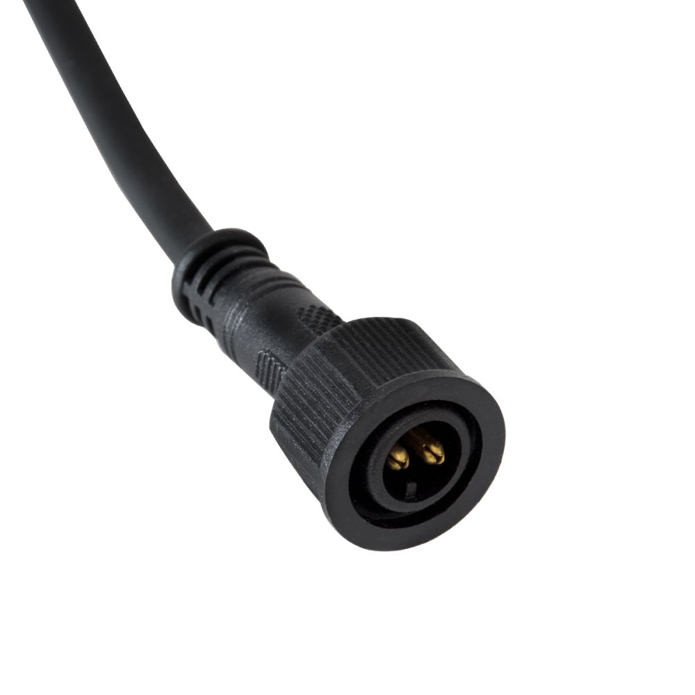 GLOBOSTAR® WWCONNECTOR 90715 2 Pin Σύνδεσμος Τροφοδοσίας για Wall Washers & Προβολείς με Είσοδο 2 x 0.5mm2 & Έξοδο 1 x Αρσενικό Βύσμα Αδιάβροχο IP65 - Μαύρο - Μ21 x Π2 x Υ2cm