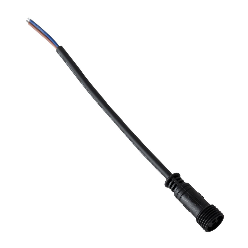 GLOBOSTAR® WWCONNECTOR 90716 2 Pin Σύνδεσμος Τροφοδοσίας για Wall Washers & Προβολείς με Είσοδο 2 x 0.5mm2 & Έξοδο 1 x Θηλυκό Βύσμα Αδιάβροχο IP65 - Μαύρο - Μ21 x Π1.5 x Υ1.5cm