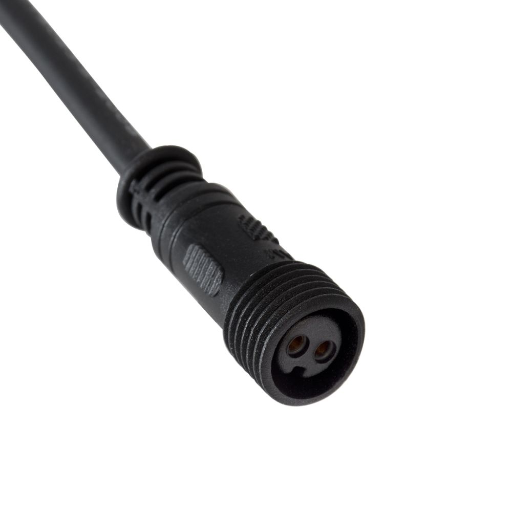 GLOBOSTAR® WWCONNECTOR 90716 2 Pin Σύνδεσμος Τροφοδοσίας για Wall Washers & Προβολείς με Είσοδο 2 x 0.5mm2 & Έξοδο 1 x Θηλυκό Βύσμα Αδιάβροχο IP65 - Μαύρο - Μ21 x Π1.5 x Υ1.5cm