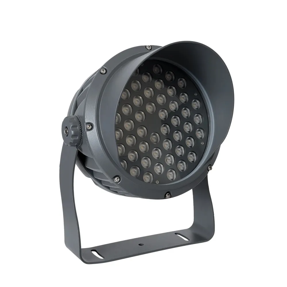 GLOBOSTAR® FLOODIMO 90744 Προβολέας Σποτ Wall Washer με Αντιθαμβωτική Γρίλια LED 54W 5130lm 10° AC 220-240V Αδιάβροχο IP67 Φυσικό Λευκό 4500K - Bridgelux SMD Chip - Γκρι Ανθρακί - Μ26 x Π29 x Υ31cm - 3 Χρόνια Εγγύηση