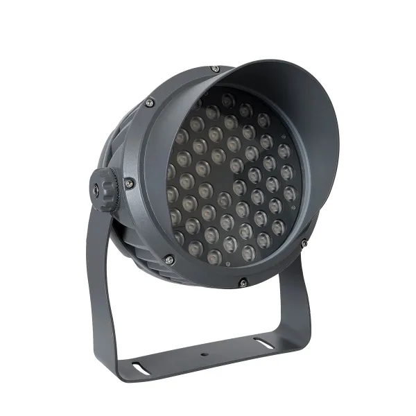 GLOBOSTAR® FLOODIMO 90744 Προβολέας Σποτ Wall Washer με Αντιθαμβωτική Γρίλια LED 54W 5130lm 10° AC 220-240V Αδιάβροχο IP67 Φυσικό Λευκό 4500K - Bridgelux SMD Chip - Γκρι Ανθρακί - Μ26 x Π29 x Υ31cm - 3 Χρόνια Εγγύηση