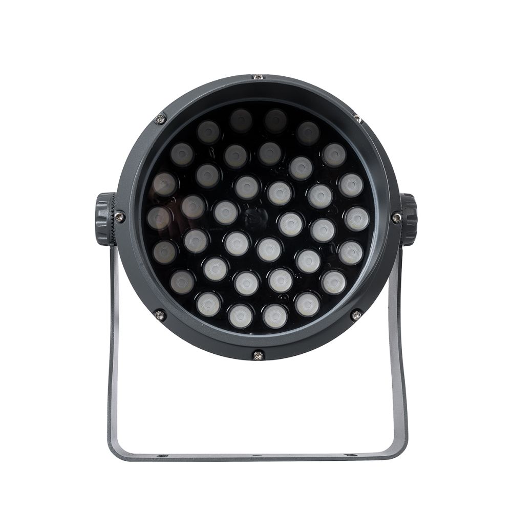 GLOBOSTAR® FLOODIMO 90745 Προβολέας Σποτ Wall Washer με Αντιθαμβωτική Γρίλια LED 54W 4320lm 10° DC 24V Αδιάβροχο IP67 Πολύχρωμο RGBW Dimmable DMX512 - Bridgelux SMD Chip - Γκρι Ανθρακί - Μ26 x Π28 x Υ35cm - 3 Χρόνια Εγγύηση