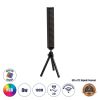 GLOBOSTAR® DIGICOLUMN 90761 Μοντέρνο Επιτραπέζιο Γραμμικό Ψηφιακό Φωτιστικό Digital Pixel Symphony Bar με RF Ασύρματο Χειριστήριο LED 8W 640lm 90° DC 5V με USB 2.0 IP20 Πολύχρωμο RGB Dimmable - Μαύρο - Μ3.4 x Π2.5 x Υ122cm - 2 Χρόνια Εγγύηση