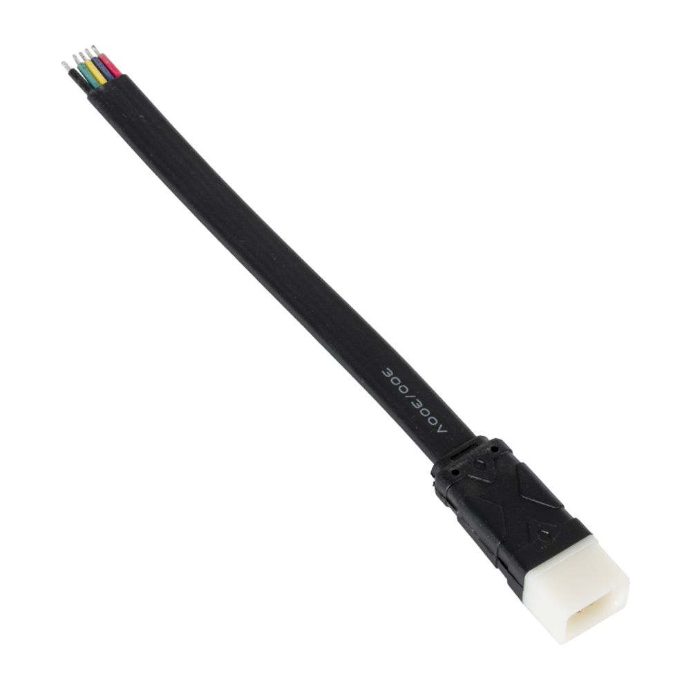 GLOBOSTAR® WWCONNECTOR 90816 5 Pin Σύνδεσμος Τροφοδοσίας για Wall Washers & Προβολείς με Είσοδο 5 x 0.25mm2 & Έξοδο 1 x Θηλυκό Βύσμα Αδιάβροχο IP65 - Μαύρο - Μ16 x Π1.5 x Υ1.2cm
