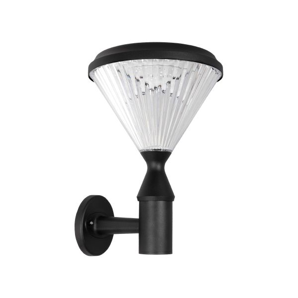 GLOBOSTAR® SOLARTIS 90527 Φωτιστικό Κολωνάκι Κήπου LED 10W 1000lm 180° με Ενσωματωμένο Φωτοβολταϊκό Panel 6V 5W & Επαναφορτιζόμενη Μπαταρία Li-ion 3.2V 6000mAh με Αισθητήρα Ημέρας-Νύχτας Αδιάβροχο IP65 Ψυχρό Λευκό 6000K - Sanan SMD Chip - Μαύρο - Μ26 