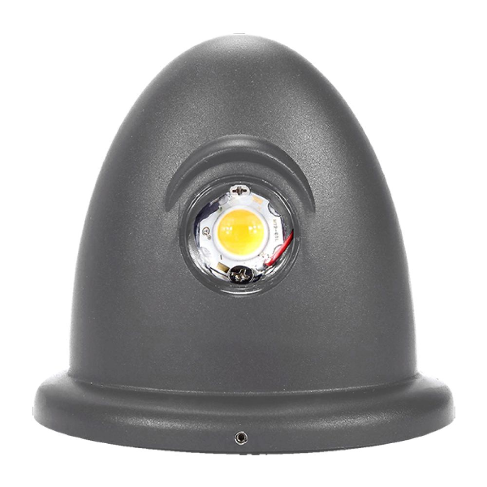 GLOBOSTAR® THIRD 93069 Μοντέρνο Φωτιστικό Τοίχου - Απλίκα LED 10W 1400lm 30° AC 220-240V Αδιάβροχο IP65 Θερμό Λευκό 2700K - Bridgelux COB Chip & TÜV SÜD Driver - Γκρι Ανθρακί Ματ - Μ15.1 x Π9.3 x Υ14.5cm - 5 Χρόνια Εγγύηση