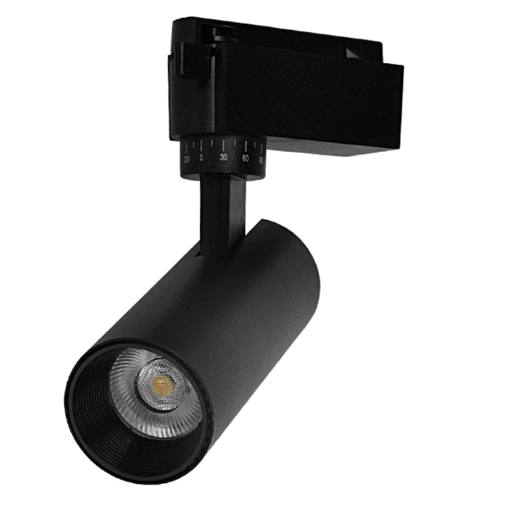 ΠΡΟΣΦΟΡΑ Globostar 60805 Μονοφασικό Bridgelux COB LED Μάυρο Φωτιστικό Σποτ Ράγας 10W 230V 1200lm 30° Θερμό Λευκό 3000k