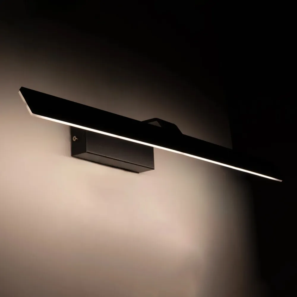 GLOBOSTAR® MIRROR 60517 Μοντέρνο Φωτιστικό Τοίχου - Απλίκα Καθρέπτη Μπάνιου LED 14W 1680lm 120° AC 220-240V IP54 Φυσικό Λευκό 4500K - Lumileds SMD Chip & TÜV SÜD Driver - Μαύρο Ματ - Μ58 x Π15 x Υ6cm - 2 Χρόνια Εγγύηση