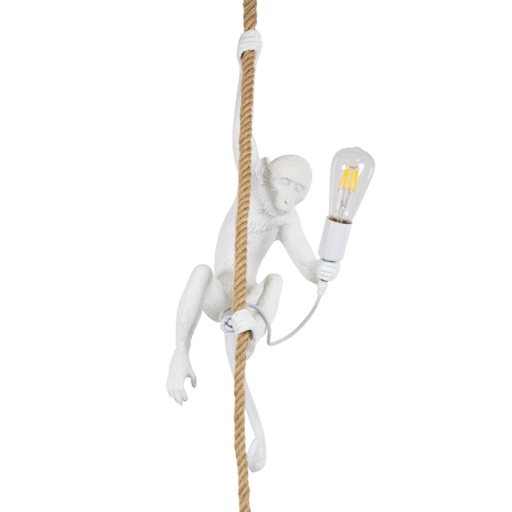 GLOBOSTAR® APES 01802 Μοντέρνο Κρεμαστό Φωτιστικό Οροφής με Ντουί 1 x E27 AC 220-240V IP20 - Λευκό & Μπεζ - Μ26 x Π28 x Υ69cm